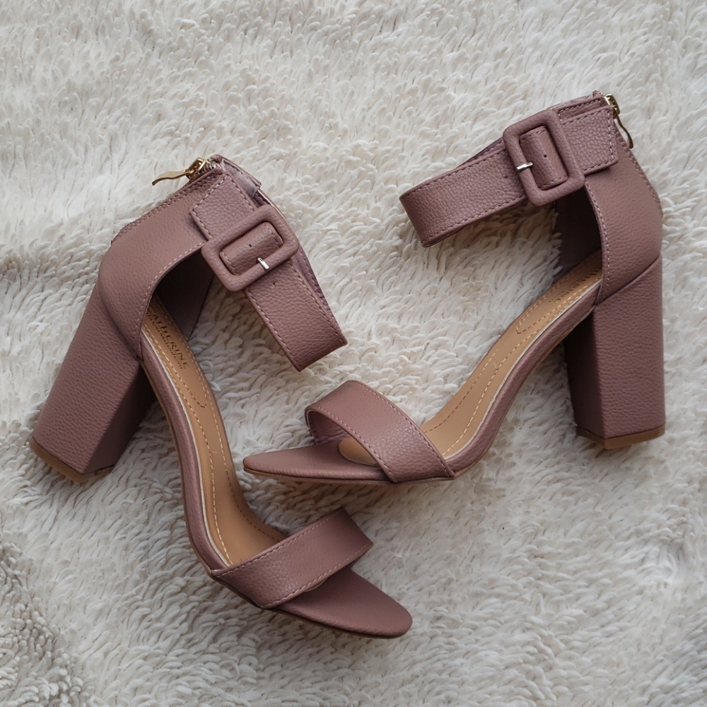 Blush Ankle Strap Block High Heel Sandal - Picture 11 of 11